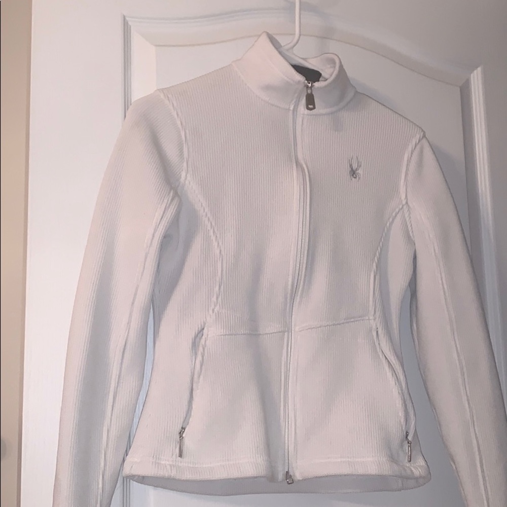 Spyder White Small Zip up Sweater Used